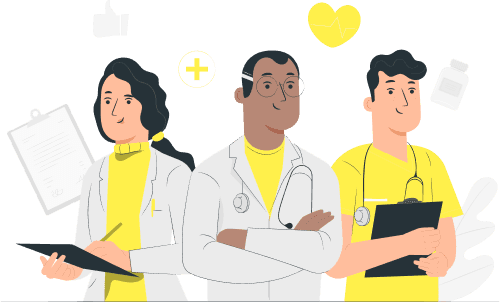 Representative image of patients and dentists